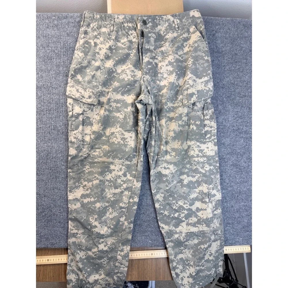 US Army Combat Uniform ACU Digital Camo Cargo Pants Large Regular Ripstop Mens